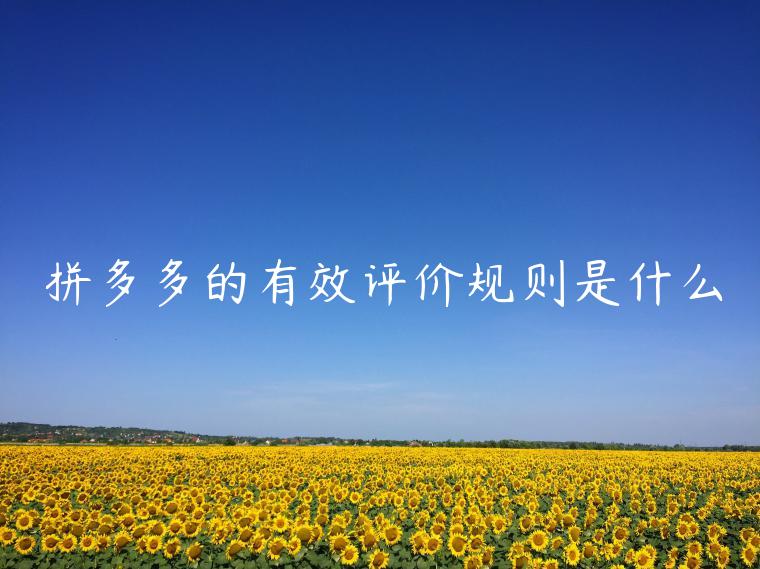 拼多多的有效評(píng)價(jià)規(guī)則是什么